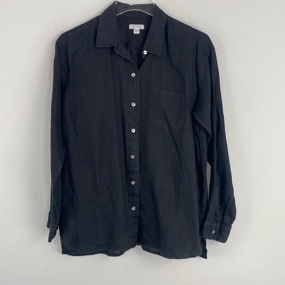 J Jill Love Linen Long Sleeve Button Front Shirt Sz S - Picture 1 of 9